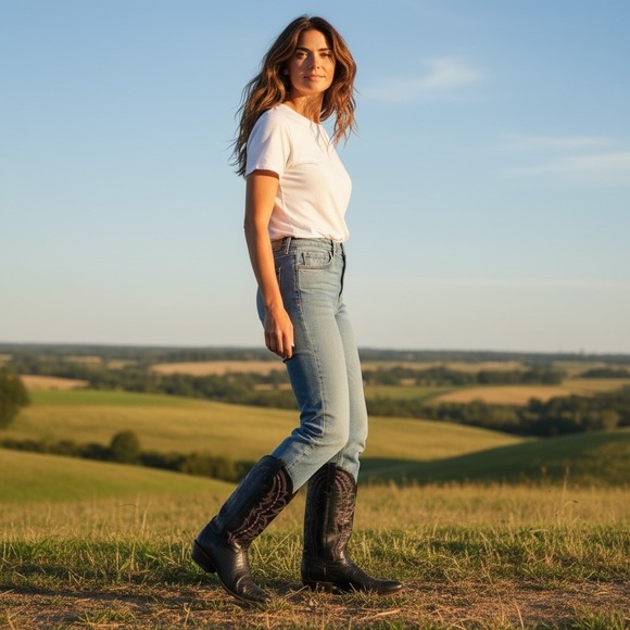Lucchese 2000 Women's Size 9 Western Cowboy Boots Burgandy Black Leather - Picture 13 of 14